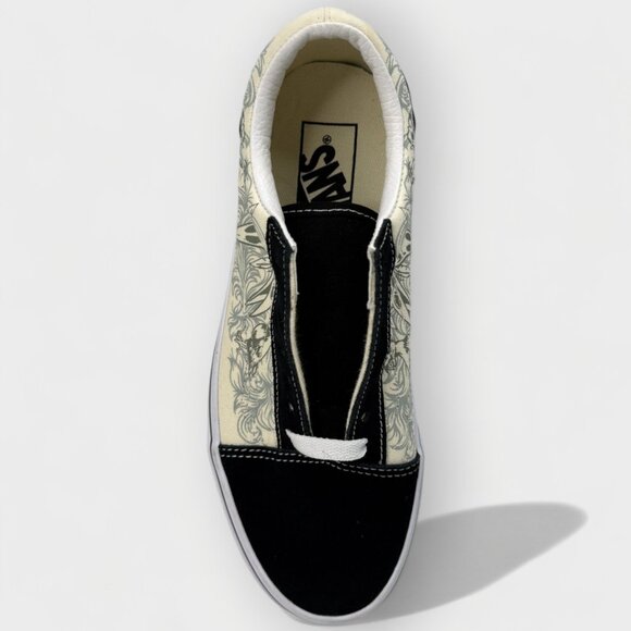 Vans Raven Skull Old Skool VN000D3HBMW Suede Black True White Size W7/M5.5 - Picture 10 of 11